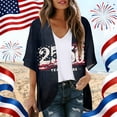 thumbnail image 2 of JULMCOMO 4th of July Lightweight Cardigans for Women Red White Blue Half Sleeve Patriotic Kimono Cover Ups Summer Tops Royal Blue S, 2 of 6