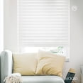 thumbnail image 2 of MOOD Faux Wood Blinds | 41 inch blinds for windows | 2" Cordless Blackout Window Treatment | Embossed White | 41 x 48, 2 of 6