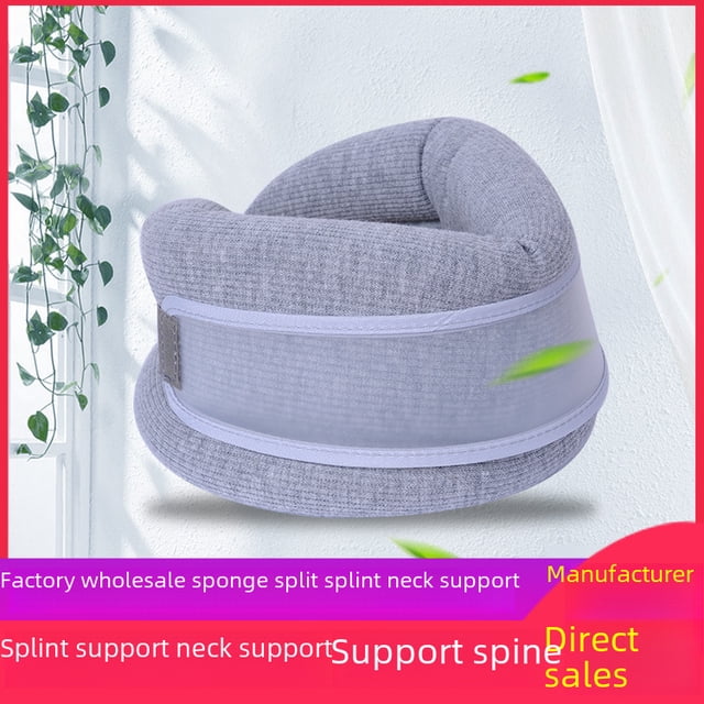 Adjustable Split-Style Neck Support Brace: Home-Use Sponge Cervical Traction Collar for Posture Correction, Pain Relief & Comfort - Durable Design for Daily Wellness, Fitness, and Relaxation (Camel)