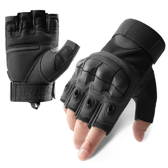 Outdoor Fingerless Gloves for Men & Women, Non-Slip Sports Gloves for Riding, Climbing, Training & Skating, Black