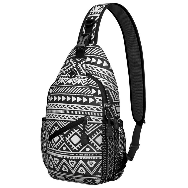 Retro Style Travel Sling Backpack for Women Men, Earthy Boho Small Shoulder Pack for Photography & Commuting
