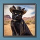 thumbnail image 3 of Pintura de diamante 5D DIY, taladro redondo completo, Kit de gato vaquero del desierto, decoración del hogar, 30x30cm, 3 of 9