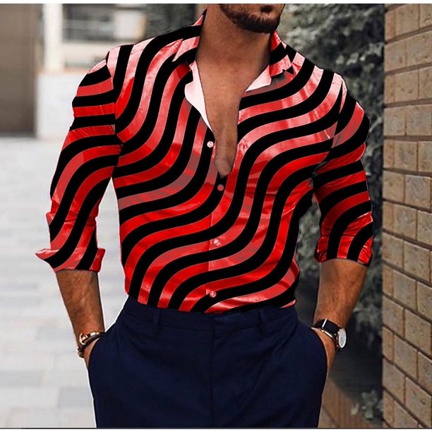 Camisas de hombre Camisas de solapa a rayas Camisas de diario Vaion Manga larga Ropa suave y cómoda Camisas casuales de diseño de diseñador para fiestas