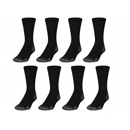 MediPeds NanoGlide Crew Casual Socks (X-Large 12-15) 8 Pairs Black
