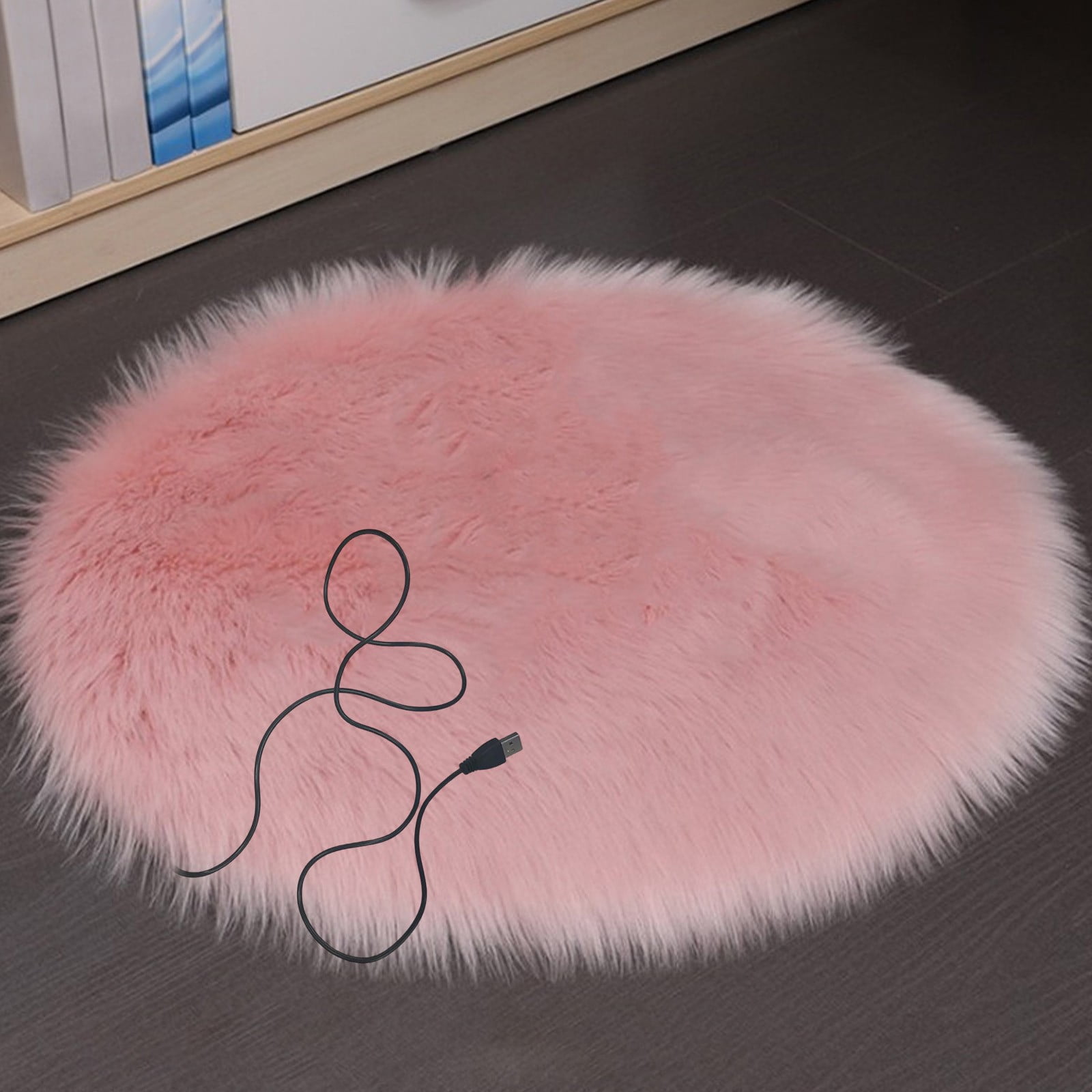USB Charging Interface Cat Plush Mat, Electric Heated Dog Cat Pad, Pet Heating Pad, Pet Bed Warmer Blanket, Pet Heating Pad, Safe Electric Heating Pad for Dogs and Cats (Pink)