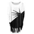 thumbnail image 5 of HNMKIU Shoulder Shawl Wrap Women Women’s Halloween Print Smock Cape Top Flowing Batwing Sleeve Unlined Oversized Shawl Wraps Light Blue,XXXL, 5 of 5