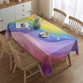 thumbnail image 2 of Rainbow Tie Dye Wave Pattern Rectangle Tablecloth 60"x84",Waterproof Polyester Rectangle Table Cloth, Wipeable Spillproof Polyester Tablecloth for Dining, Camping, Indoor and Outdoor, 2 of 5