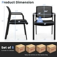 thumbnail image 3 of Gymax Ensemble de 8 Chaises de Bureau pour Conférence, Chaises Empilables en Maille pour Invités avec Roulettes Pivotantes, 3 of 8