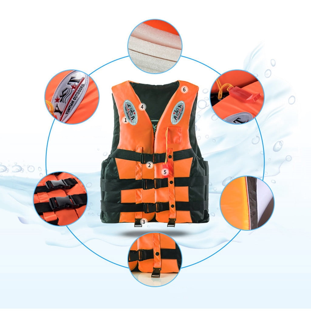 Frostluinai Life Jackets For Adults Adjustable Women Mens Life Jacket Swim Vests , Kayak Ski Buoyancy Fishing Boat Watersport Buoyancy Aid Swim Jackets Portable Snorkel Vest
