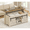 White Brown, variant on Farmhouse Lift Top Coffee Table with Hidden Compartment and Open Storage Shelf for Living Room