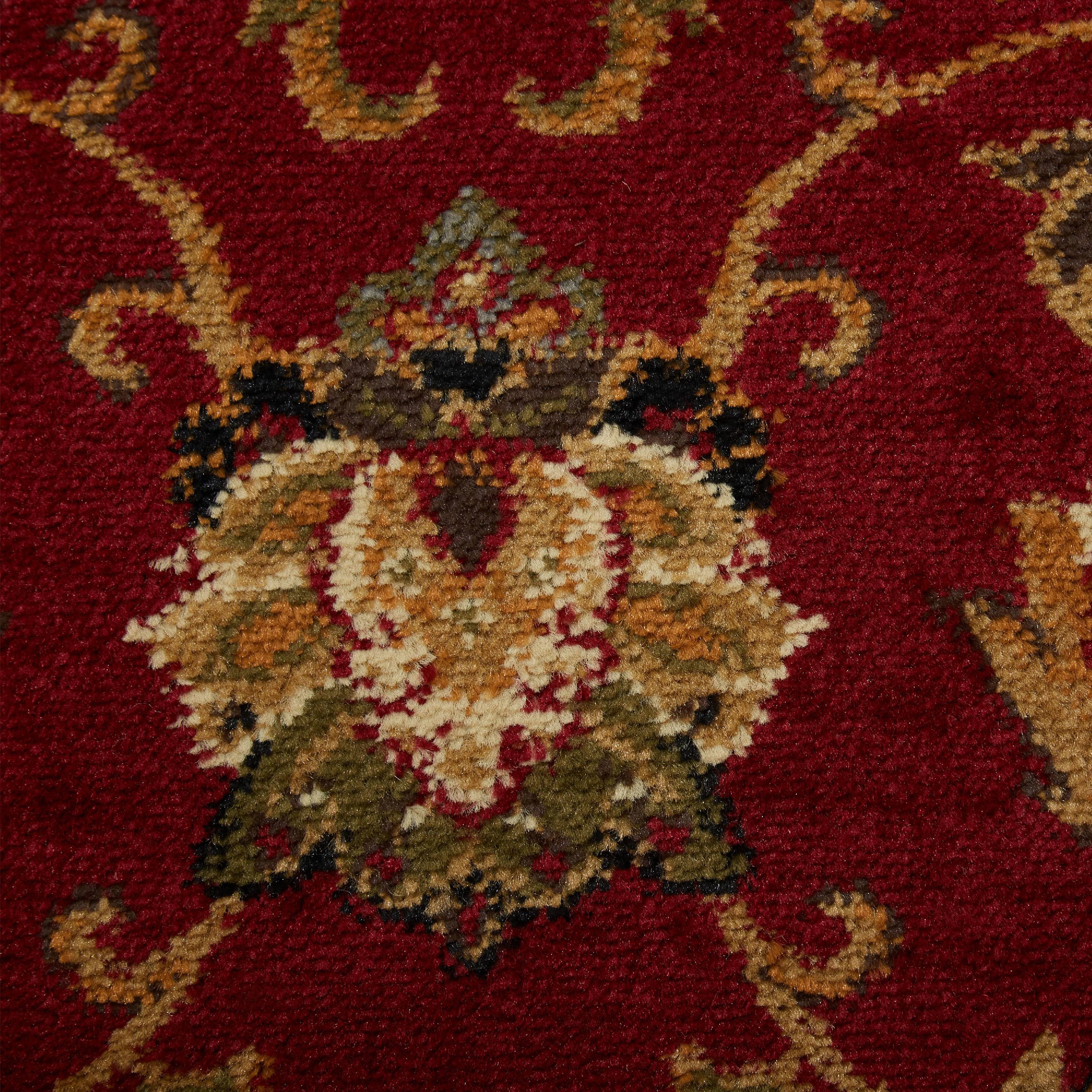 Home Dynamix Royalty Elati Traditional Ornate Damask Area Rug, Red/Ivory, 5'2"x7'2"
