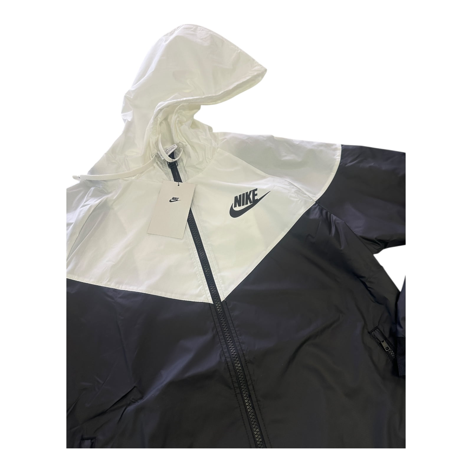 nike raincoat black and white