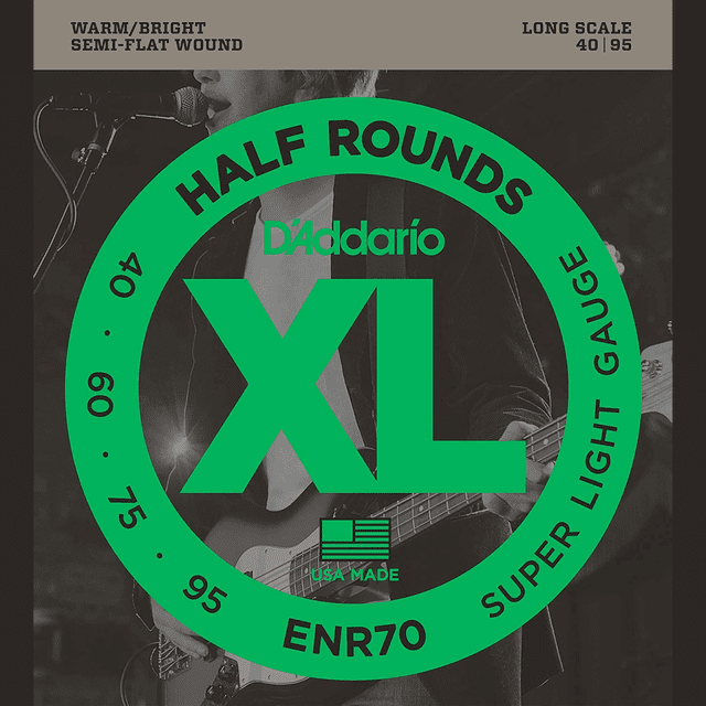 Cuerdas Daddario Enr 70 4 Para Bajo Eléctrico 40 95 D'Addario ENR-70