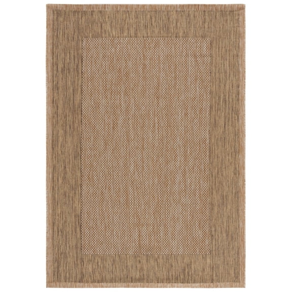 Safavieh Courtyard Justine Bordered Indoor/Outdoor Area Rug, Natural/Gold, 5'3" x 7'7"
