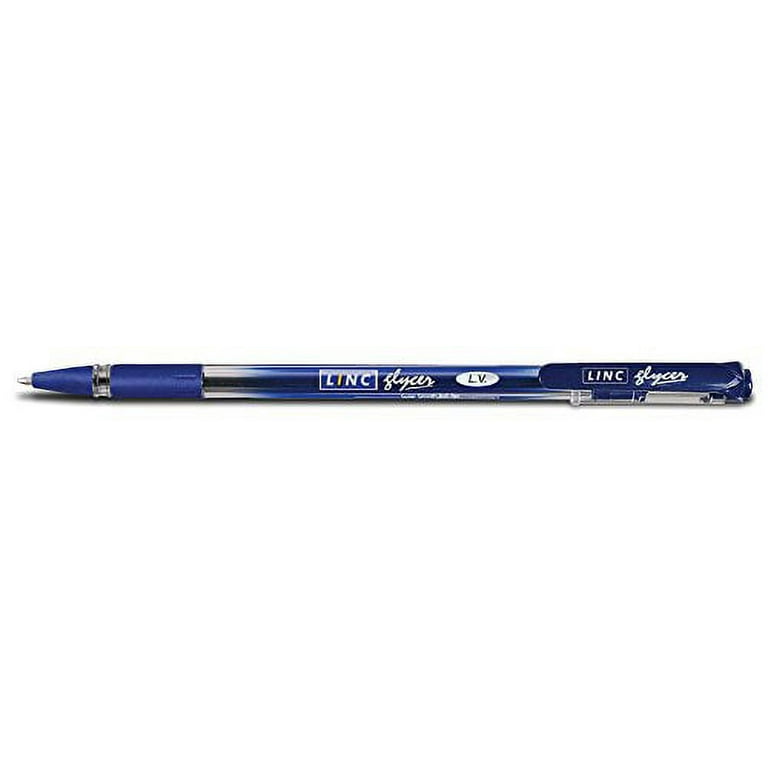 Linc Glycer Smooth Ball Point Pen, Soft Grip, 1.00mm Tip, 36-Count, Blue