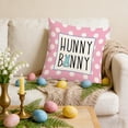 thumbnail image 2 of LHNFt Spring Easter Pillow Covers 18x18 Inch, Cute Bunny Rabbit Floral Easter Decorations Watercolor Pink Flower Butterfly Decorative Throw Pillow Cases Outdoor Farmhouse Decor for Sofa Couch Bed, 2 of 7