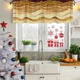 thumbnail image 5 of Coastal Yellow Curtain Valances for Windows, Kitchen Valance Window Treatments Panel 2 Pack, Ombre Ocean Wave Stripes Brown Beach Sand Rod Pocket Short Curtains for Bathroom Bedroom 60 x 18 Inch, 5 of 8