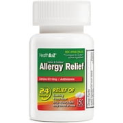 (2 pack) HealthA2Z® Allergy Relief | Cetirizine 10mg | All Day Allergy Relief | Indoor & Outdoor | Relief from Itchy Throat, Sneezing, Runny Noses (150 Count (Pack of 1))