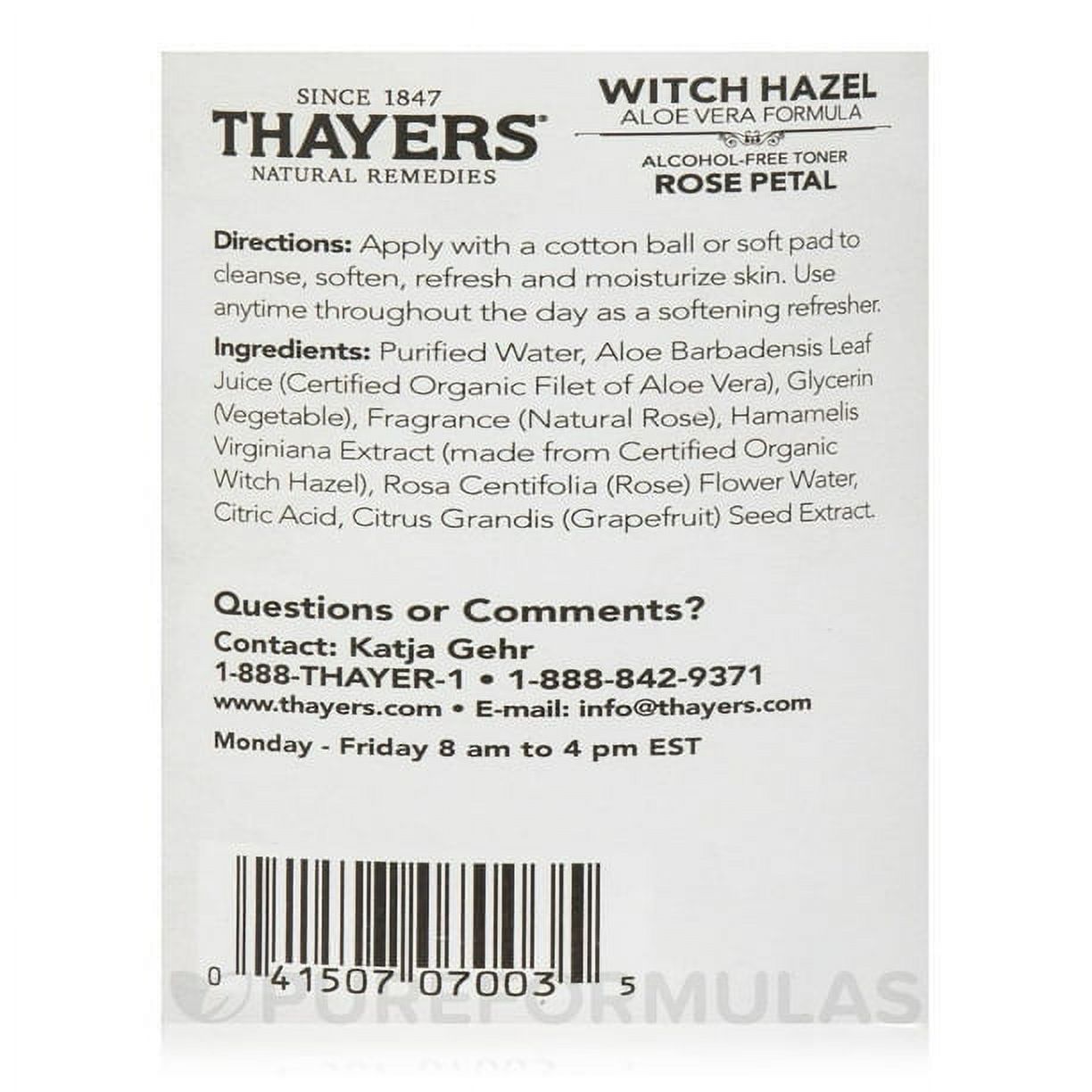 2 Pack - Thayers Witch Hazel Aloe Vera Toner, Rose Petal, 12 fl oz - image 3 of 12