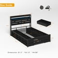 thumbnail image 7 of Miniyam Full Size Metal Bed Frame with Storage Drawers, Headboard with Charging Station & LED Lights, Noise-Free Platform Bed, Black, 7 of 7