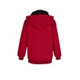 thumbnail image 4 of Ceisia Kids Winter Full Zip Hooded Jacket with Balaclava Hood, Oversized Casual Sports Outerwear with Pockets for Boys and Girls Red 8-9Years Gifts, 4 of 7