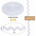 thumbnail image 2 of 26 Yards Wave Bending Fringe Trim RIC Rac Trim Ribbon Woven Braid Fabric Lace White Flat Sew on Ribbons Curved Edge Ribbon for DIY Clothes Dress Wrapping Home Wedding Party Decoration 1bag, 2 of 9