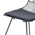thumbnail image 5 of AC Pacific Modern Geometric Metal Dining Chair with Faux Leather Seat Pad, Set of 2, 5 of 9