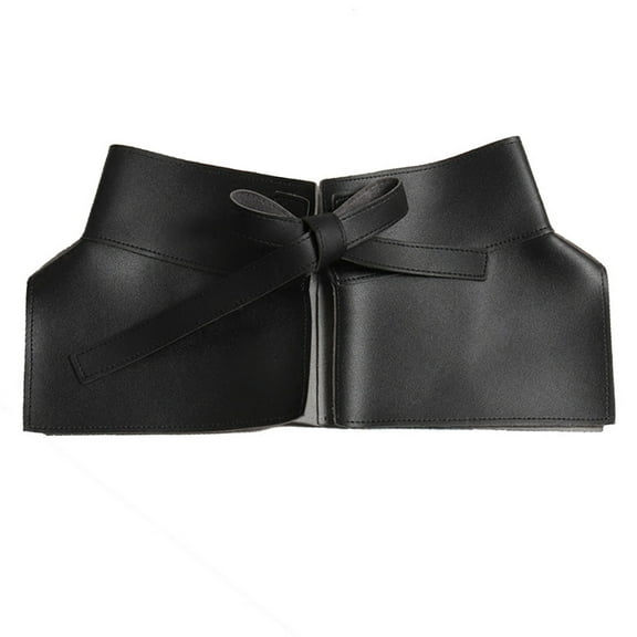 Sardfxul Women Peplum Belt Tie Up Dress Belt Punk Skirt Belt Leather Wide Waistband Adjustable Waist Belt Self-tied Bowknot