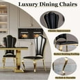 thumbnail image 5 of Leather Dining Chairs Set of 2, PU Upholstered Side Chairs with Stainless Steel Legs, Dining Chairs for Kitchen, Living Room, Office, 5 of 7