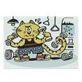 thumbnail image 1 of Fitness Cutting Board, Cartoon Style Cat Using Weights in Gym Effort Perspiring Humorous Funny Caricature, Decorative Tempered Glass Cutting and Serving Board, Large Size, Multicolor, by Ambesonne, 1 of 1
