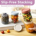 thumbnail image 5 of FOUKUS 6 Pack 16oz Glass Mason Jars with Airtight Lids: Overnight Oats Containers with Lids, Meal Prep Jars for Salad, Yogurt, Chia Pudding, Small Food Storage Cups for Breakfast On-the-Go, 5 of 6