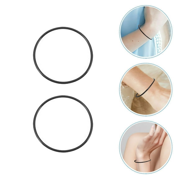 OUNONA Silicone Bracelet Wristband Black 12Pcs Simple Color Design