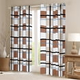 thumbnail image 2 of Manfei Geometric Plaid Black Out Curtains for Teens Female Men,Retro Grid Curtains Pack of 2 (42x63 Each),Vintage Buffalo Bedroom Curtains,Ultra Soft Home Decor, 2 of 6