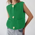 thumbnail image 2 of Fgnfyis Womenâs Fashion Crochet Lace up Vest with Hollow Out Design Knit Sweater Cardigan for Women Green M, 2 of 5