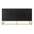 thumbnail image 6 of 59" Black Modern Sideboard Buffet Cabinet with Diamond Carving and Adjustable Shelves for Living Room Dining Room, 6 of 16