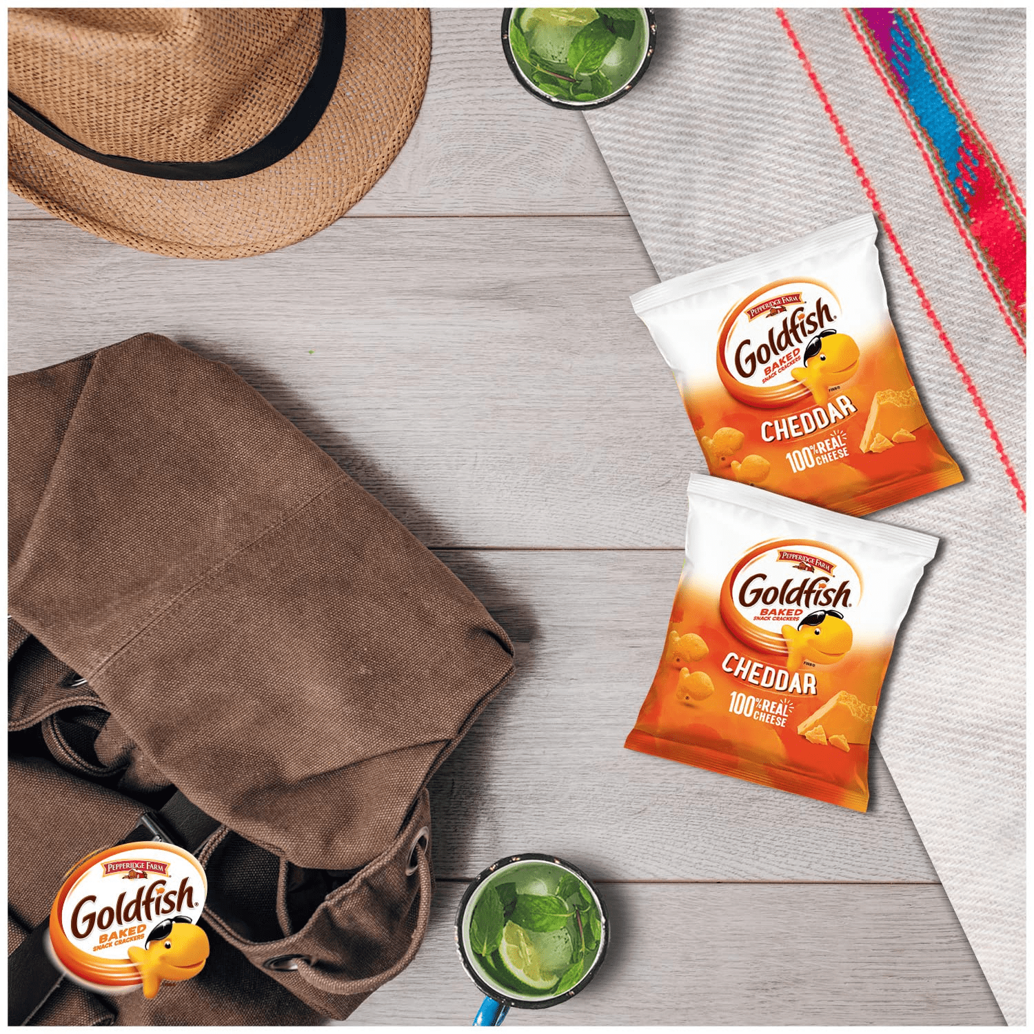 Goldfish Cheddar Crackers, 45oz. On the Go Packs -Baked with Real Cheddar Cheese No Artificial Colors & Flavors Crunchable & Munchable  Snacks for Kid's Lunch Box Halloween Basket Fillers & Favors