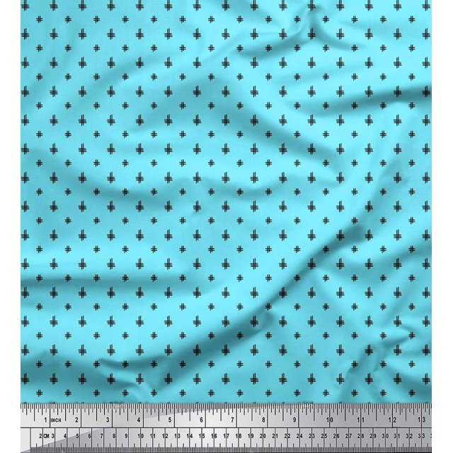 Soimoi Tissu Popeline de Coton Hash Signe Géométrique Tissu Imprimé par la Cour 42 Pouces de Large