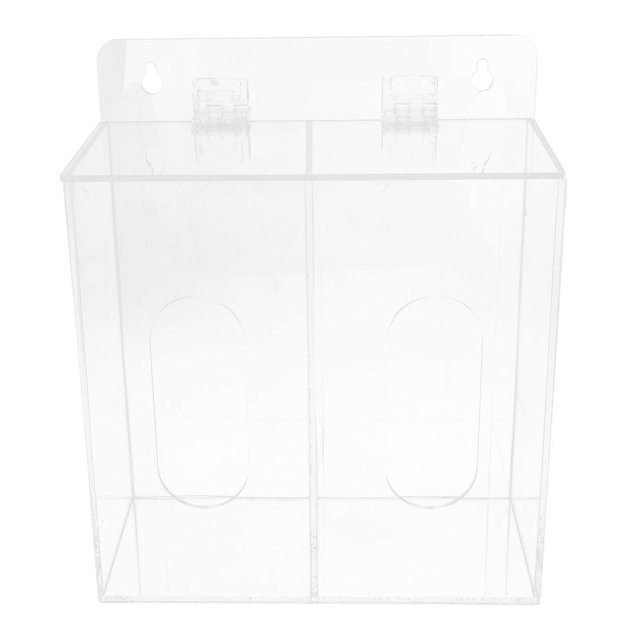 Mask Dispenser Acrylic Glove Holder Mask Storage Box Wall Mounted Gloves Dispenser Box (2-grid Compartment)