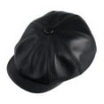 thumbnail image 6 of BOONJOVIA Men's Newsboy Flat Cap 100% Genuine Cowhide Leather Gatsby Ivy Golf Cabbie Hat, 6 of 9