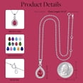 thumbnail image 2 of TURANDOSS S925 Sterling Silver Birthstone Necklace for Women Silver Pear Shape Teardrop Birthstone Necklace Created Birthstone Jewelry Gifts Necklace for Women, 2 of 7
