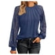 thumbnail image 1 of Camisa de manga larga con encaje recortado para mujer: top de punto informal de negocios, poliéster y spandex, tallas S-XXL, moda otoñal, 1 of 7