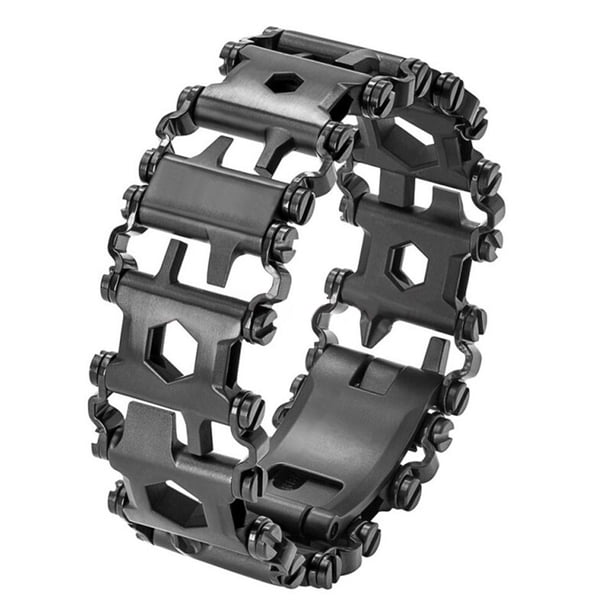 Sywqhk Pulsera de acero inoxidable multifunción 29 en 1 para acampar al aire libre, herramienta de senderismo Sywqhk Alta Calidad