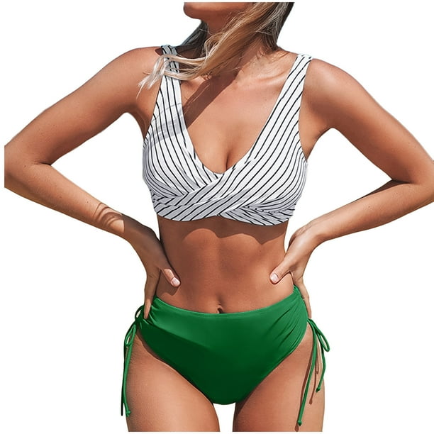 Bikini sin espalda con estampado de flores sexy para mujer Traje de baño de dos piezas Traje de baño Conjunto de ropa de playa Fridja nalpqowj59119