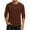 AD04_Brown, variant on Resicozy 3/4 Sleeve Shirt for Men Solid Color Crew Neck Baseball T-Shirts Fall Fashion T Shirts Casual Loose Fit Tees White L