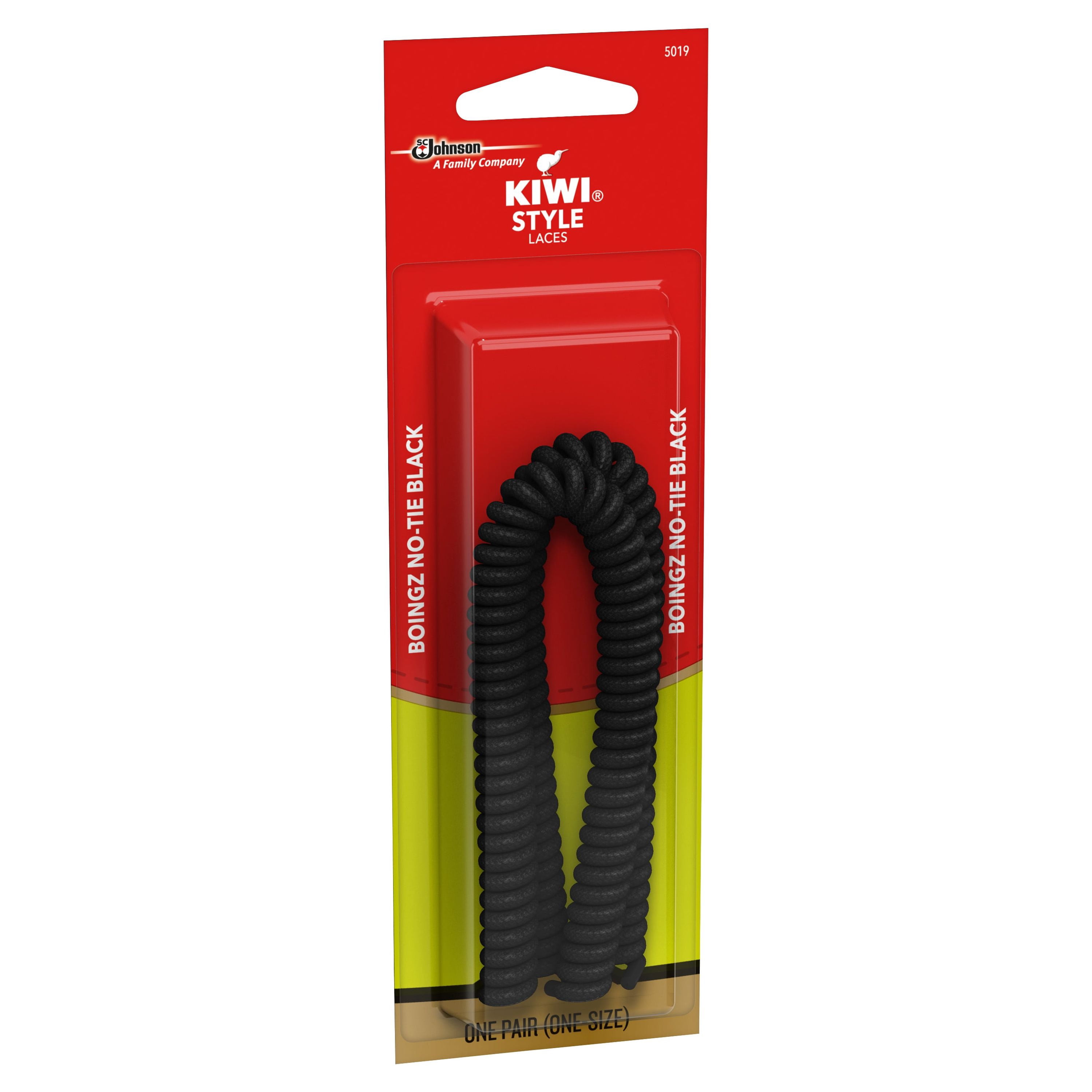KIWI Boingz-No-Tie-Laces, Black, 1 pair