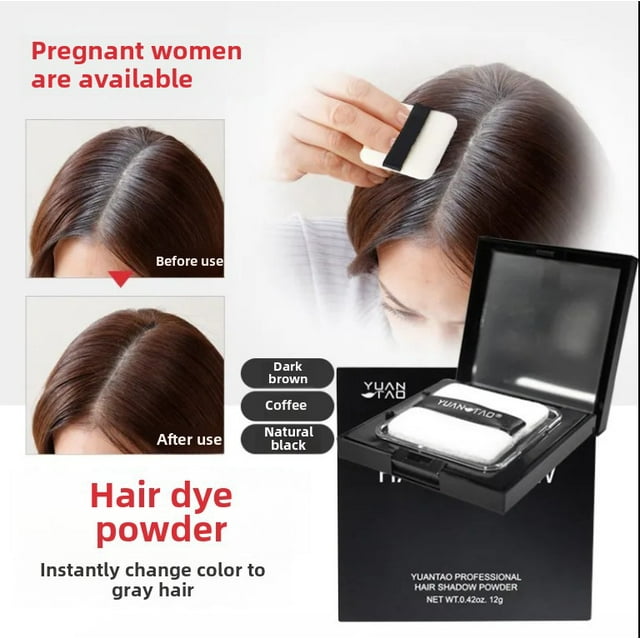 YUANTAO Plant-Based Temporary Hair Dye Powder - Gentle Formula for Gray Hair & Hairline Coverage, Long-Lasting Color Retention, Volumizing Effect, Easy At-Home Application, Safe for Pregnant Women