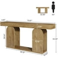thumbnail image 2 of Tribesigns Table Console en Bois de Style Ferme de 70,9 Pouces avec Base en U, Table d'Entrée à 2 Niveaux pour Salon Ou Couloir, Brun Clair, 2 of 5