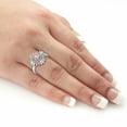 thumbnail image 4 of HeartsAndYou Round Natural Morganite & Moissanite Ballerina Party Ring 14k SOLID White Gold, 4 of 9