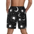 thumbnail image 2 of Lsque Mens Swim Trunks Crescent and Stars Pattern - Bathing Suit Compression Liner - Beach Swim Shorts Swimwear - (S-3XL) - Stretch Quick Dry -Large, 2 of 9