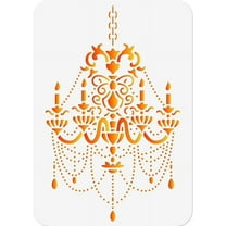 1sheet Chandelier Painting Stencil 11.7x8.3 Inch Vintage Reusable DIY Art and Craft Stencils Hollow Out Drawing Painting Template for Painting on Wood Fabric Paper Walls Canvas Furniture